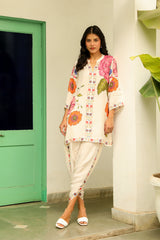 Bloom Print Dhoti Set- Inchingindia