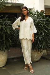 Cream Delight Embroidered CO-ORD Set