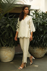 Cream Delight Embroidered CO-ORD Set