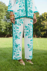 Aqua Printed Linen Set