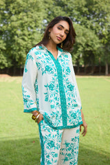 Aqua Printed Linen Set