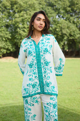 Aqua Printed Linen Set