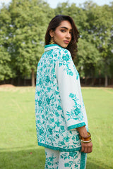 Aqua Printed Linen Set