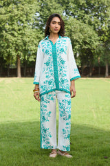 Aqua Printed Linen Set