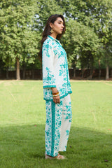 Aqua Printed Linen Set
