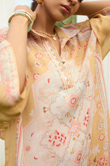Apricot Print Dress