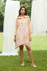 Apricot Print Dress