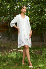 Cream Tropical Breeze Dress