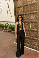 Pure Raw Silk Hand Embroidered Waist Coat Set