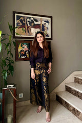 Black Shirt with Brocade Pants
