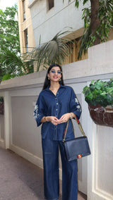 Noor Embroidered Denim Top