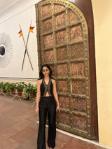 Pure Raw Silk Hand Embroidered Waist Coat Set
