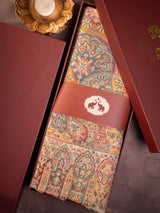 Jewel tone multicolor paisley wool shawl in gift box