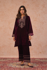 Regal Wine Velvet Suit- Inching India
