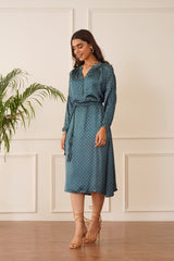 Teal Blue Printed Dress