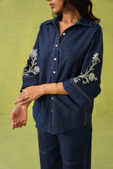 Noor Embroidered Denim Top
