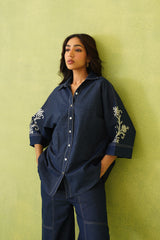Noor Embroidered Denim Top