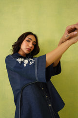 Noor Embroidered Denim Top