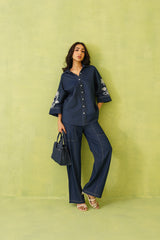 Noor Embroidered Denim Top