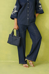 Noor Embroidered Denim Top