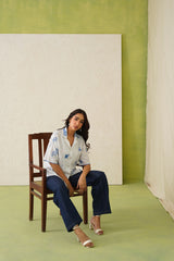 Noor Linen Embroidered linen Top For Women-inching india