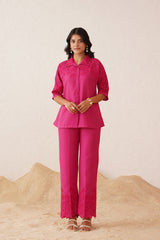 Hot Pink Cutwork Co-ord Set Online India
