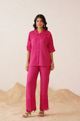 Hot Pink Cutwork Co-ord Set