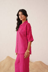 Hot Pink Cutwork Co-ord Set