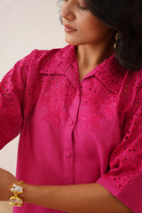 Hot Pink Cutwork Co-ord Set