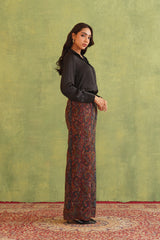 Black Top with Paisley Woven Pants-Inching India