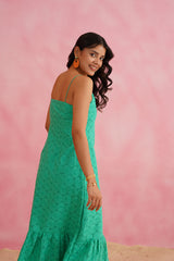 Jungle Green Cutwork Dress