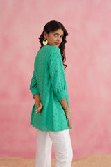 Jungle Green Cutwork Top