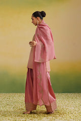 Dupatta of naaz pink tissue farshi salwar set