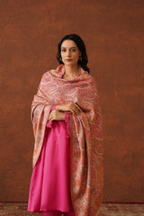 Cream Peach Jama Shawl for Women