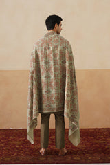 Mélange Mint Green Embroidered Shawl For Men — Groom & Groomsmen Gift