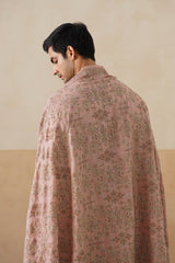 Mélange Pastel Pink Paisley-Jaal Embroidered Shawl — Wedding Return Gift