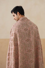 Mélange Pastel Pink Paisley-Jaal Embroidered Shawl