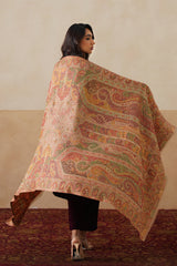 Mehrab Jamawar Paisley Shawl For Women (Beige) — Festive Corporate Gift