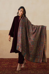 Rangrez Multicolor Jamawar Shawl For Women