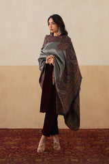 Black Zari Jamawar Border Shawl For Women — Festive Corporate Gift