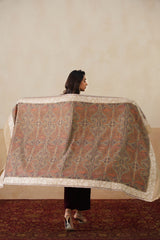 Darbar Parsi Border Pashmina Shawl For Women (Beige) — Luxury Wedding Gift