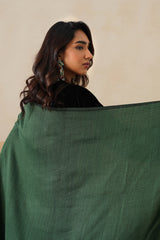 Forest Green & Black Zari Reversible Stole For Women — Corporate & Festive Gift