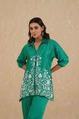 Emerald Green Embroidered Set