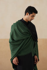 Forest Green & Black Zari Reversible Stole — Corporate & Festive Gift