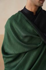 Forest Green & Black Zari Reversible Stole — Corporate & Festive Gift