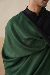 Forest Green & Black Zari Reversible Stole
