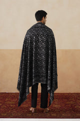 Midnight Zari Jaal Shawl (Black) — Premium Corporate Gift