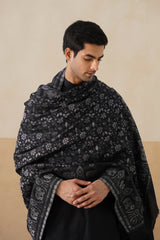 Midnight Zari Jaal Shawl (Black) — Premium Corporate Gift