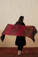 Deep Red–Copper Reversible Zari Stole For Women — Corporate & Festive Gift