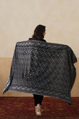 Midnight Zari Jaal Shawl For Women (Black) — Premium Corporate Gift